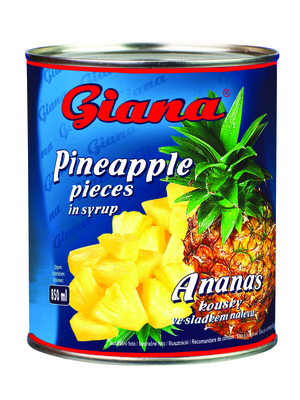Ananas kousky ve sladkém nálevu 850g